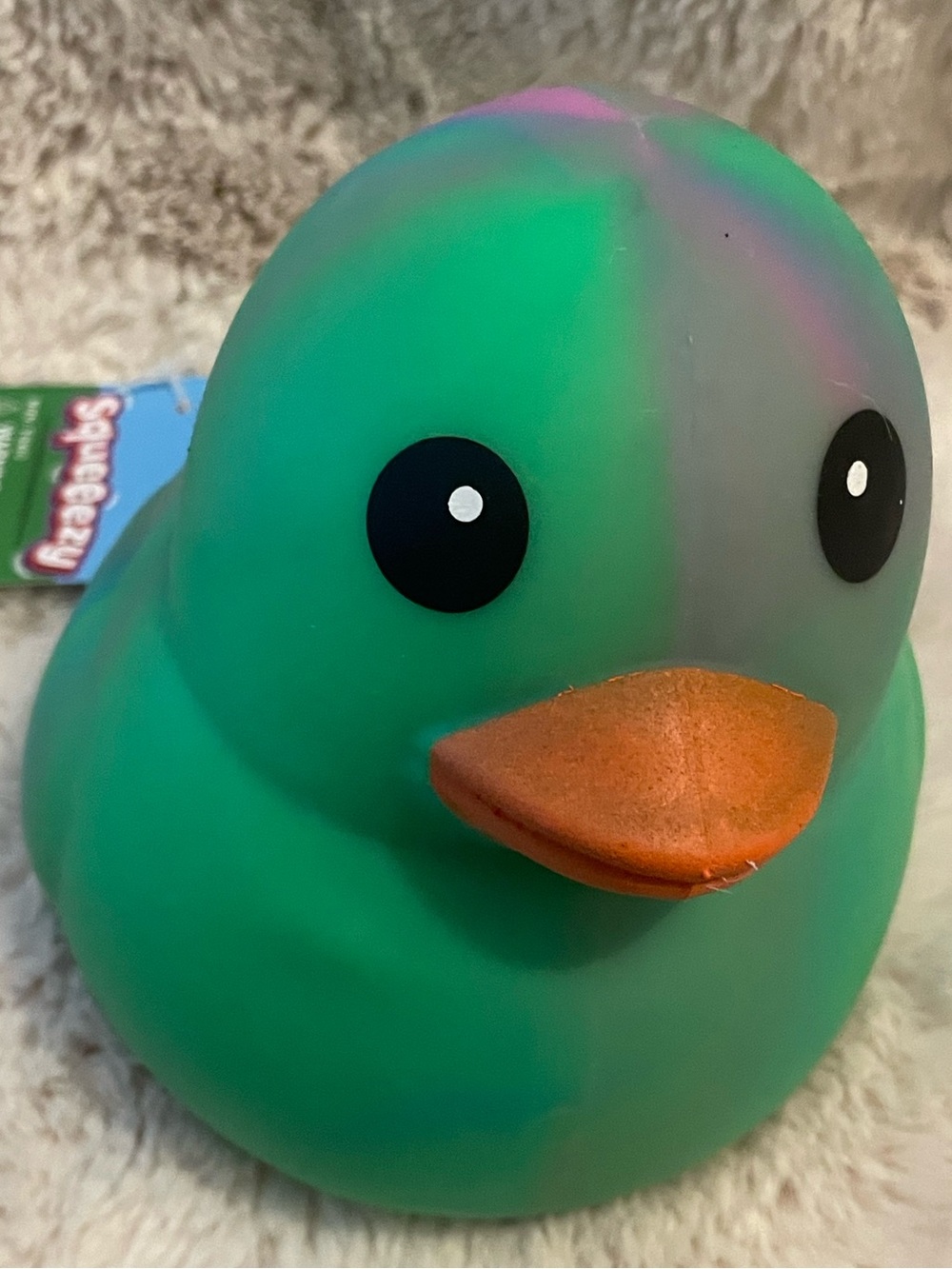 Highly Sought After SQUEEZY Multicolored Jumbo Duck Fidget Toy